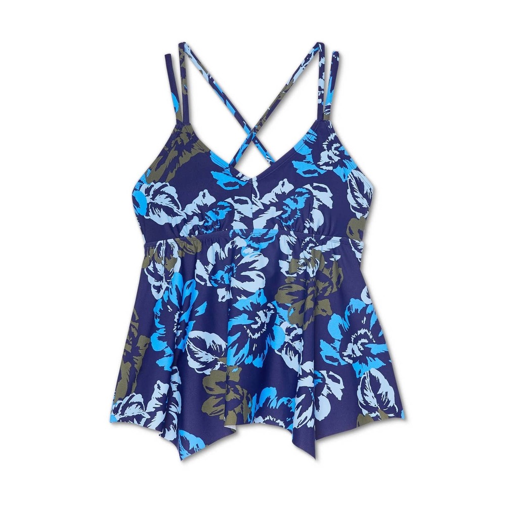 Kona Sol Navy Tankini Top w/ Army green & Blue B22